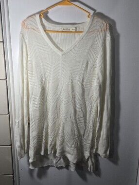 Fadded Glory open-knit V-neck sweater Coastal Grandma Boho-Chic Cottagecore
